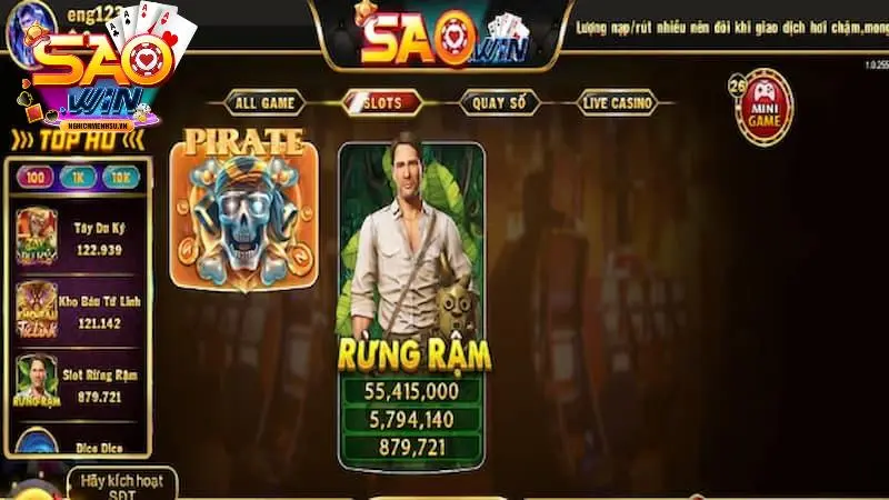 Cổng game Saowin sở hữu slot game hấp dẫn